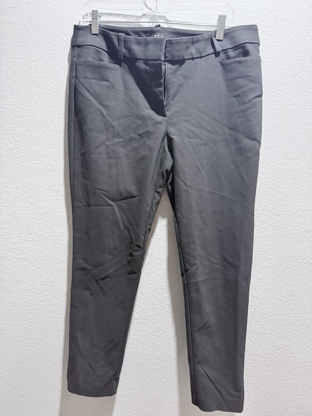 Ann Taylor Loft Trousers Slacks work Pants Dark Gray, Curvy Skinny Ankle 10